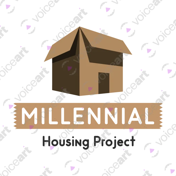 White watermark Millennial Housing Project, Cardboard Box T-Shirt design VOICEART