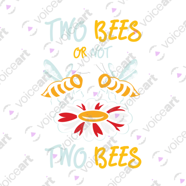 Two Bees a Flower William Shakespeare Themed Wildlife Quote Playwright design black watermark design t-shirt - VOICEART