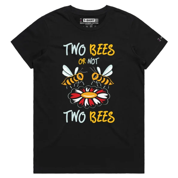 black female t-shirt two bees a flower William Shakespeare theater themed wildlife quote playwright design - VOICEART