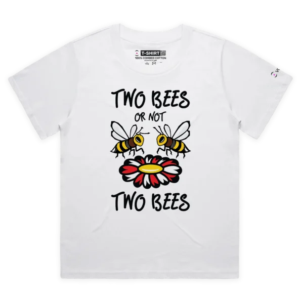 white female loose t-shirt two bees a flower William Shakespeare themed wildlife quote playwright design - VOICEART