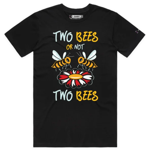 black male t-shirt two bees a flower William Shakespeare themed theater drama wildlife quote playwright design - VOICEART