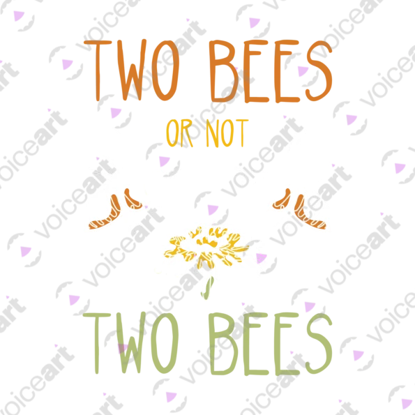 Two Bees a Flower William Shakespeare Themed Quote design black watermark second variation design - VOICEART