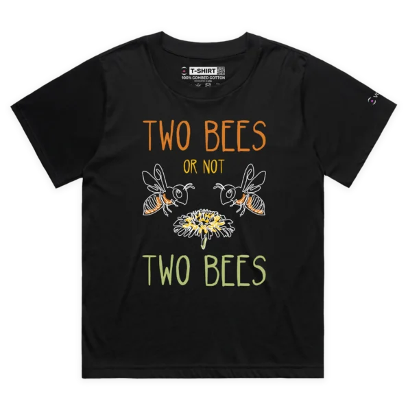 black female loose t-shirt two bees a flower William Shakespeare themed wildlife playwright design - VOICEART