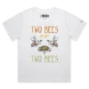 white female loose t-shirt two bees a flower William Shakespeare themed wildlife playwright design - VOICEART