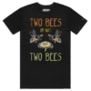 Black male t-shirt two bees a flower william shakespeare themed wildlife quote playwright design - VOICEART