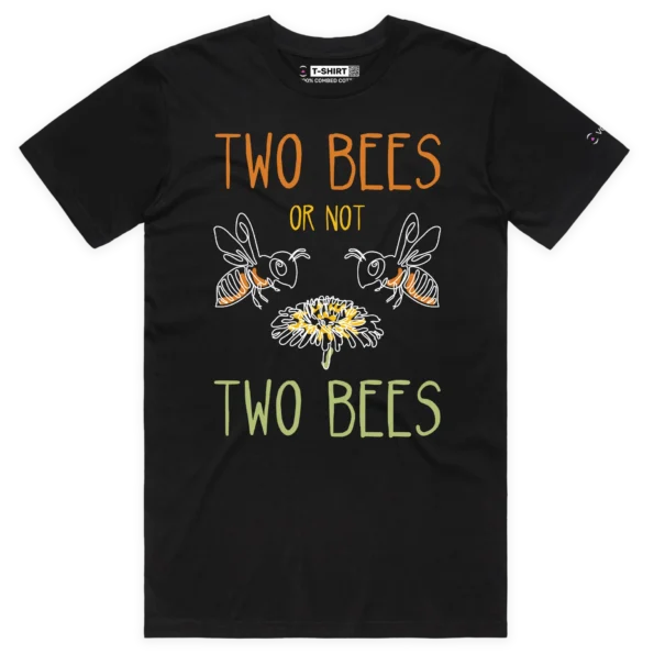 Black male t-shirt two bees a flower william shakespeare themed wildlife quote playwright design - VOICEART