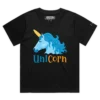 Black Female Loose Unicorn with a Corn Cob Horn T-shirt design VOICEART