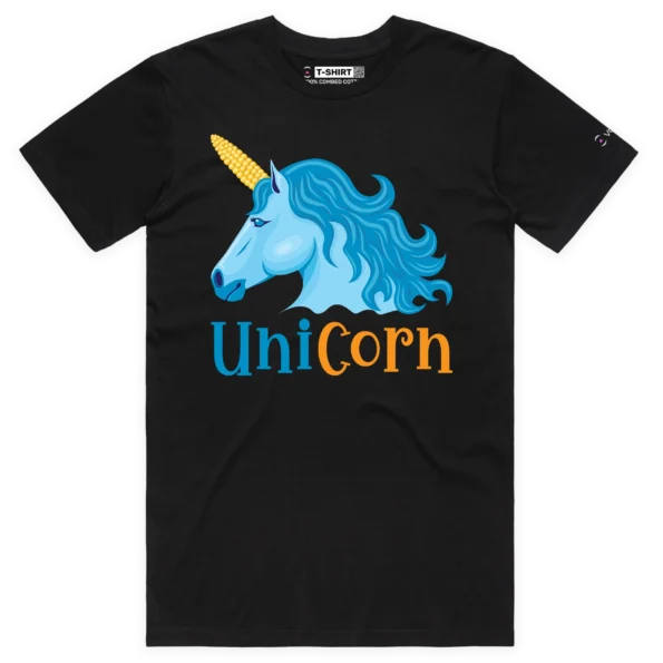 Black Male Unicorn with a Corn Cob Horn T-shirt design VOICEART