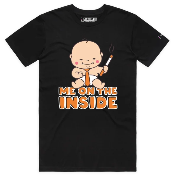 Black Male Born to be Wild T-shirt with words ‘Me on the Inside’ design VOICEART