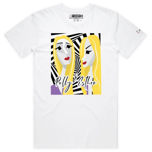 White Male T-shirt of Polly and Esther shirts business design VOICEART