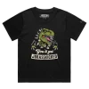 Black Female Loose Dinosaur Warning T-Shirt: You’ll Get Jurasskicked design VOICEART