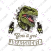 White watermark Dinosaur Warning: You’ll Get Jurasskicked design VOICEART