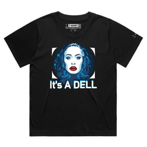 Black Female Loose Open Your Computer and find A Dell T-shirt design VOICEART