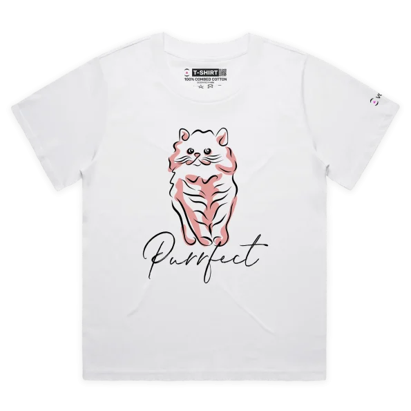 White Female Loose Your ‘Purrfect’ Cat T-shirt design VOICEART