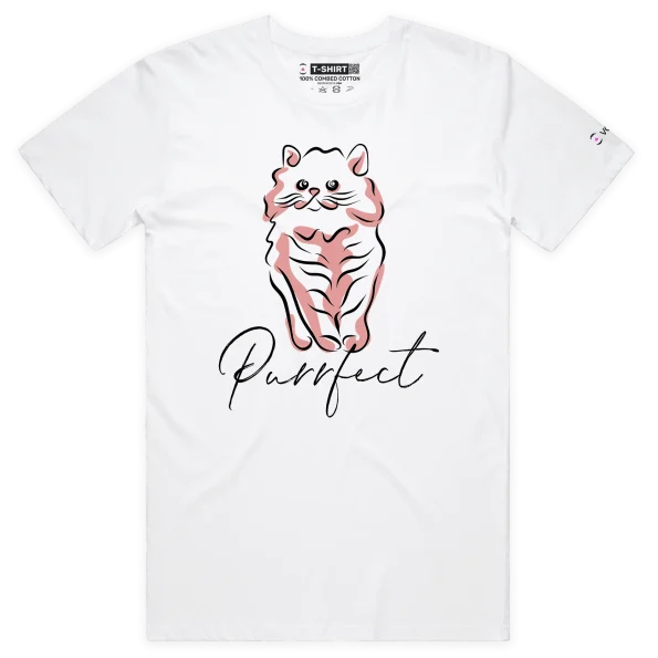 White Male Your ‘Purrfect’ Cat T-shirt design VOICEART