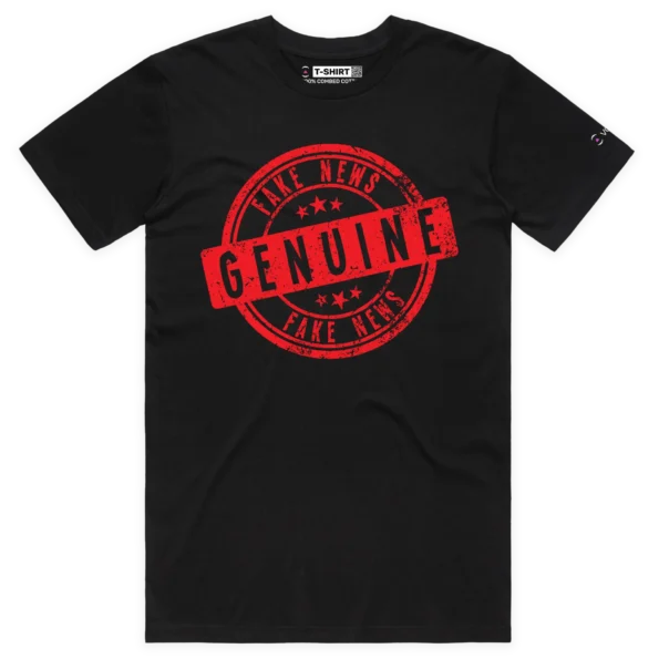 Black Male Genuine Fake News T-shirt design VOICEART