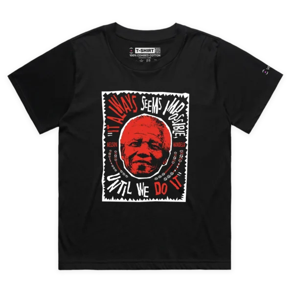 Black Female Loose President Nelson Mandela Quote T-shirt design VOICEART