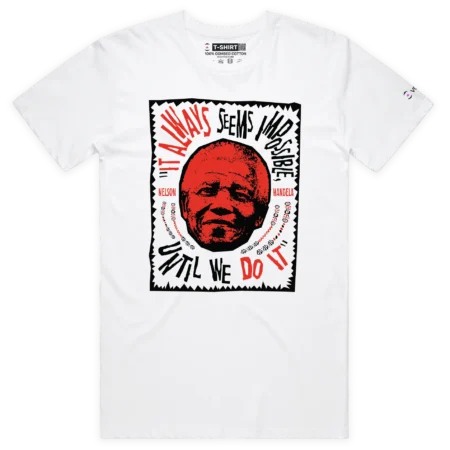 White Male President Nelson Mandela Quote T-shirt design VOICEART