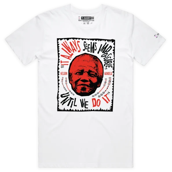 White Male President Nelson Mandela Quote T-shirt design VOICEART