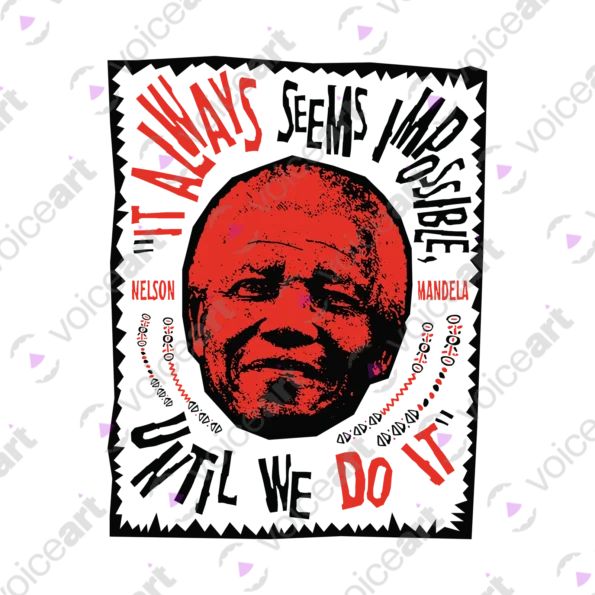 White watermark President Nelson Mandela Quote design VOICEART