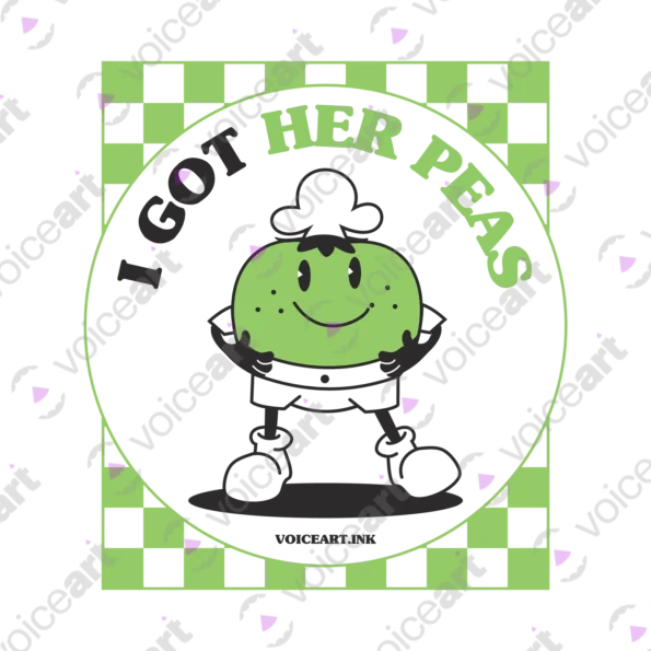 White Watermark ‘I got her peas/herpes infection’ design VOICEART