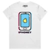 White Female Cracked Phone with Distorted Apple Logo T-shirt design VOICEART