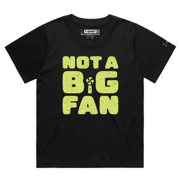 Black Female Loose T-shirt with Handheld Fan Compared to a Hand design VOICEART