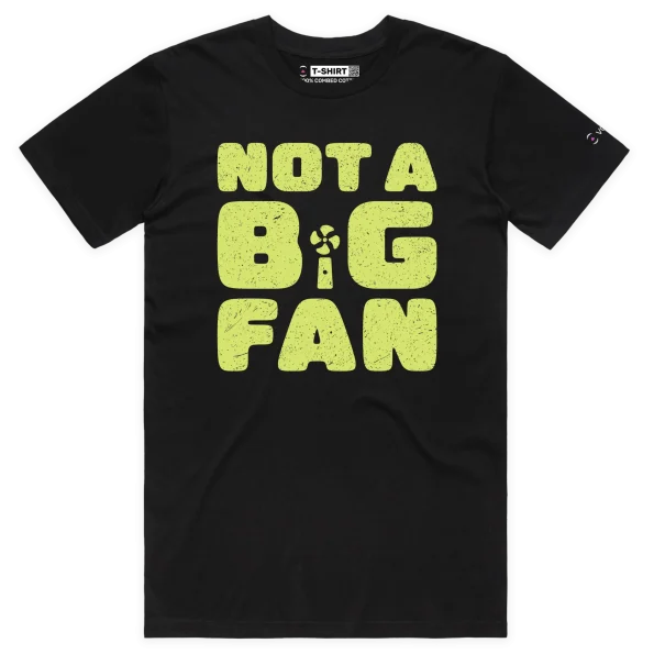 Black Male T-shirt with Handheld Fan Compared to a Hand design VOICEART