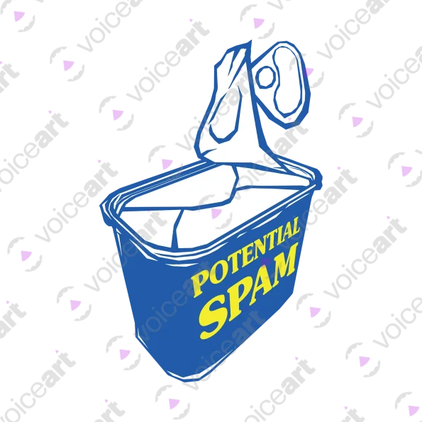 Black Watermark Food Spam With Potential Spam Label design VOICEART