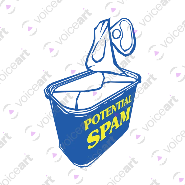 White Watermark Food Spam With Potential Spam Label design VOICEART