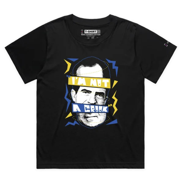 Black Female Loose Richard Nixon’s ‘I am Not A Crook’ Quote T-Shirt design VOICEART