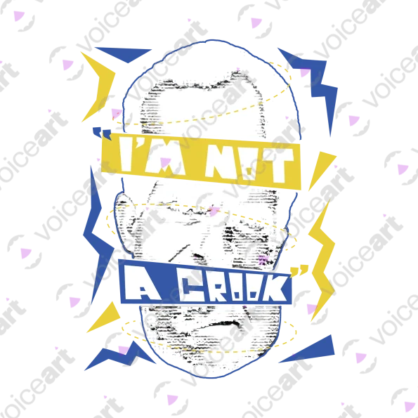 Black Watermark Richard Nixon’s ‘I am Not A Crook’ Quote design VOICEART