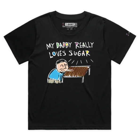 Black Female Loose My Daddy Really Loves Sugar T-shirt design VOICEART