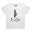 White Female Loose ‘I’m Better By Degrees’ T-Shirt design VOICEART