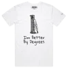 White Male ‘I’m Better By Degrees’ T-Shirt design VOICEART