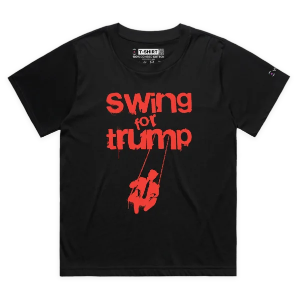 Black Female Loose Donald Trump on a Swing – Every Swingle Vote Counts T-shirt design VOICEART