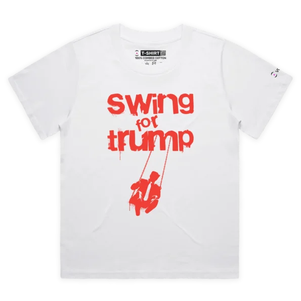 White Female Loose Donald Trump on a Swing – Every Swingle Vote Counts T-shirt design VOICEART