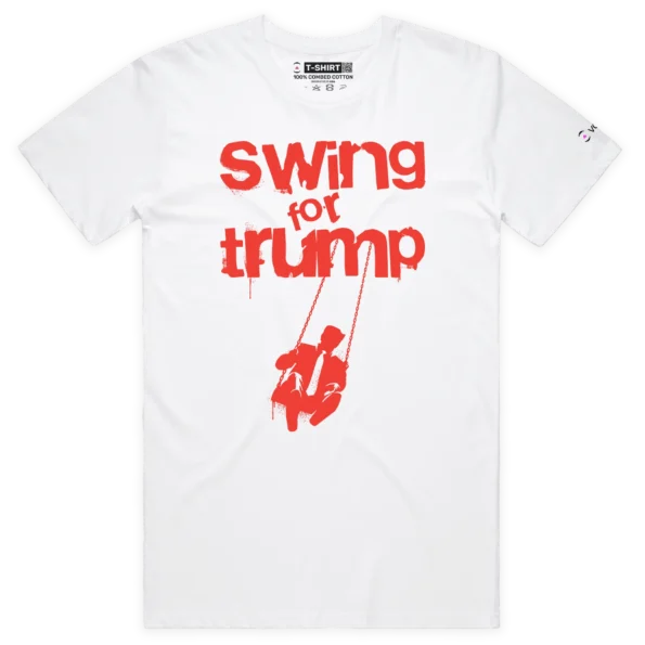 White Male Donald Trump on a Swing – Every Swingle Vote Counts T-shirt design VOICEART