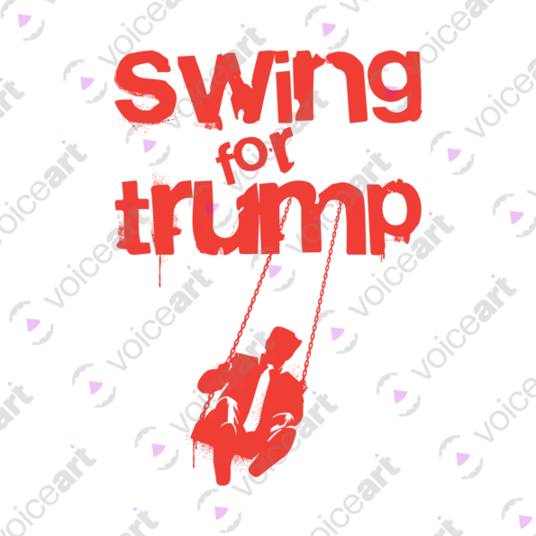 Black Watermark Donald Trump on a Swing – Every Swingle Vote Counts design VOICEART