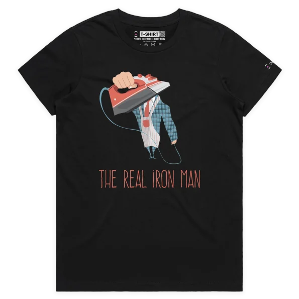 Black Female The Real Iron Man T-shirt design VOICEART