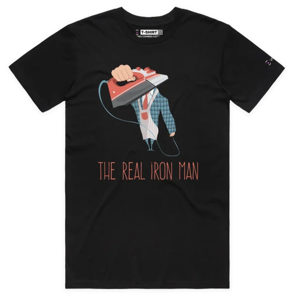 Black Male The Real Iron Man T-shirt design VOICEART