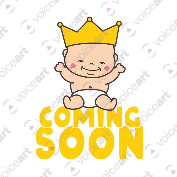 Black watermark Your Baby Maybe ‘Coming Soon’ design VOICEART