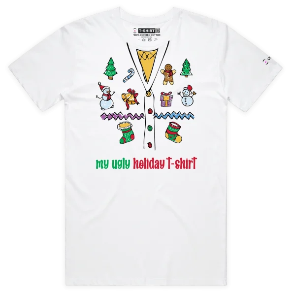 White Male ‘My Ugly Holiday T-shirt’ design VOICEART