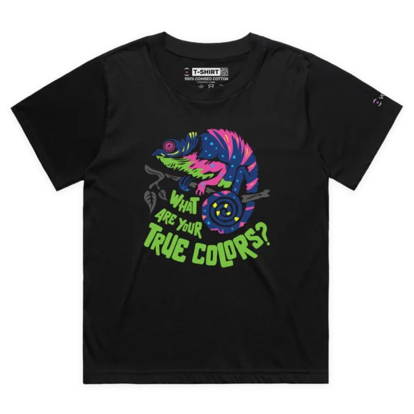 Black Female Loose Your Chameleon True Colors T-shirt design VOICEART