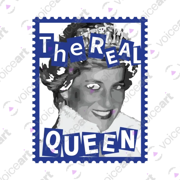 Black watermark ‘The Real Queen’ design VOICEART