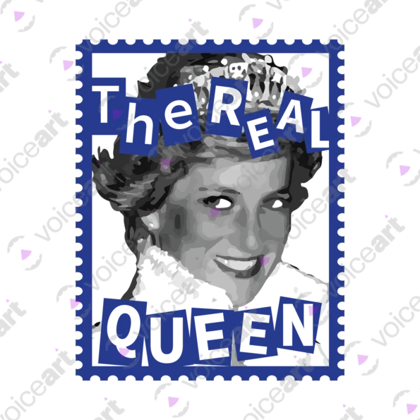 White watermark ‘The Real Queen’ design VOICEART