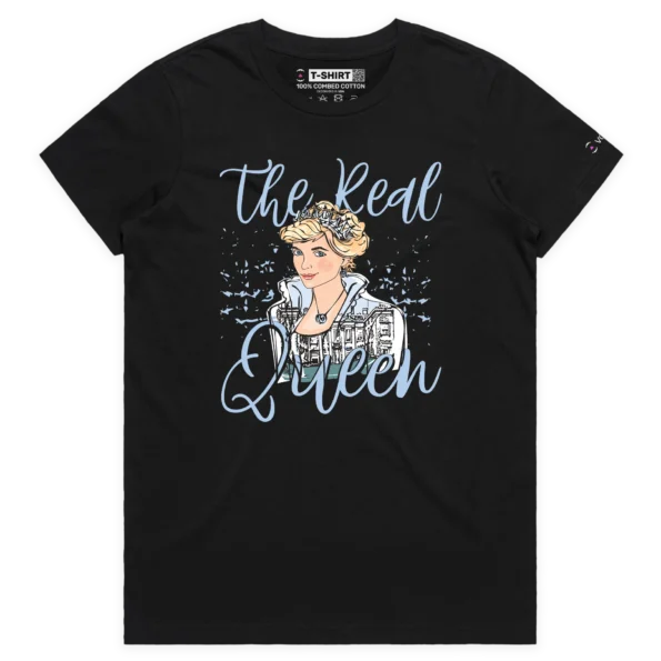 Black Female ‘The Real Queen’ T-shirt design 2 VOICEART