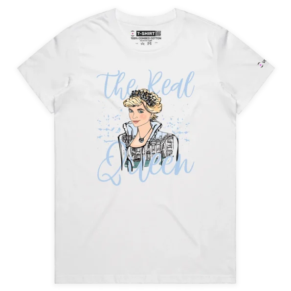 White Female ‘The Real Queen’ T-shirt design 2 VOICEART