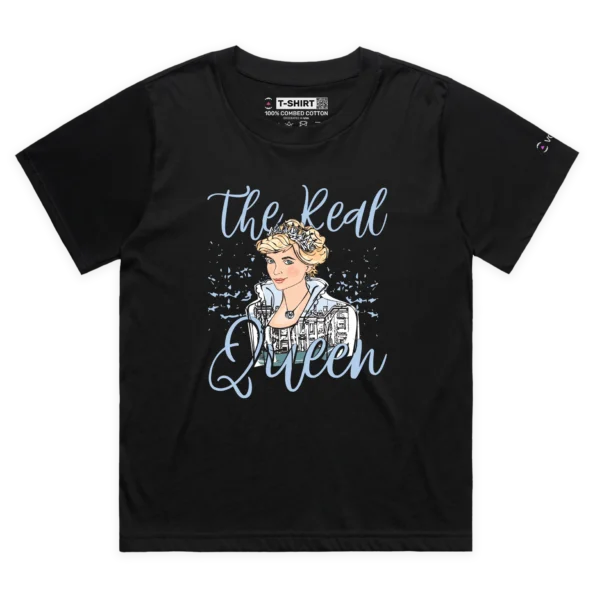 Black Female Loose ‘The Real Queen’ T-shirt design 2 VOICEART