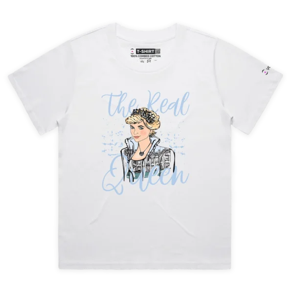 White Female Loose ‘The Real Queen’ T-shirt design 2 VOICEART